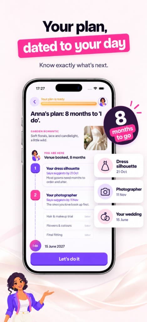 Saya app: Your plan, dated to your day